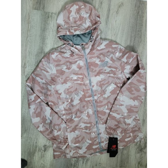 New Balance Womens Size M Medium Running Rain Jacket Windbreaker RN 130893 Pink - Picture 2 of 8